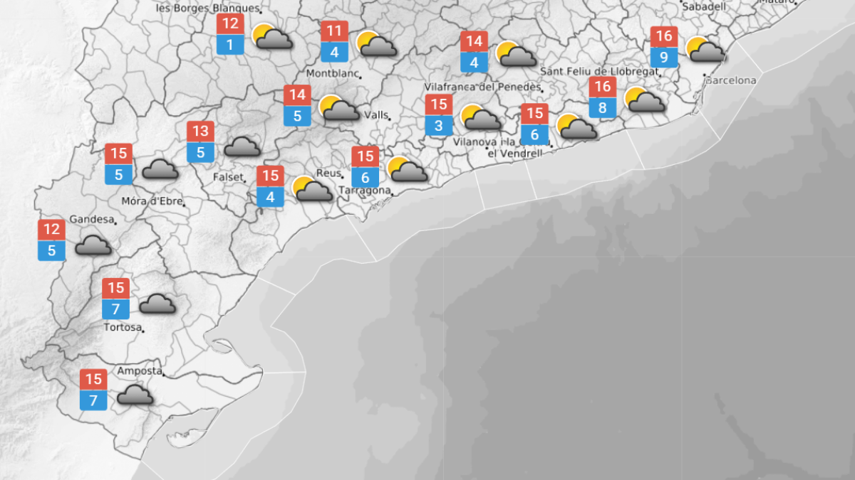 La previsió del temps per aquest divendres 16 de gener