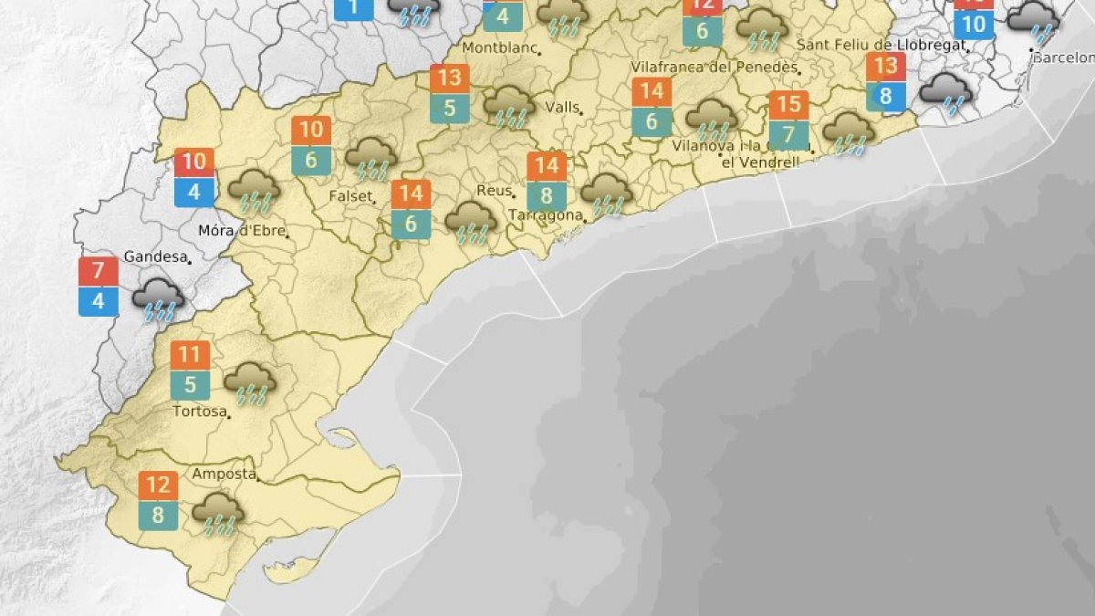 La previsió meteorològica d'aquest dissabte a Tarragona.