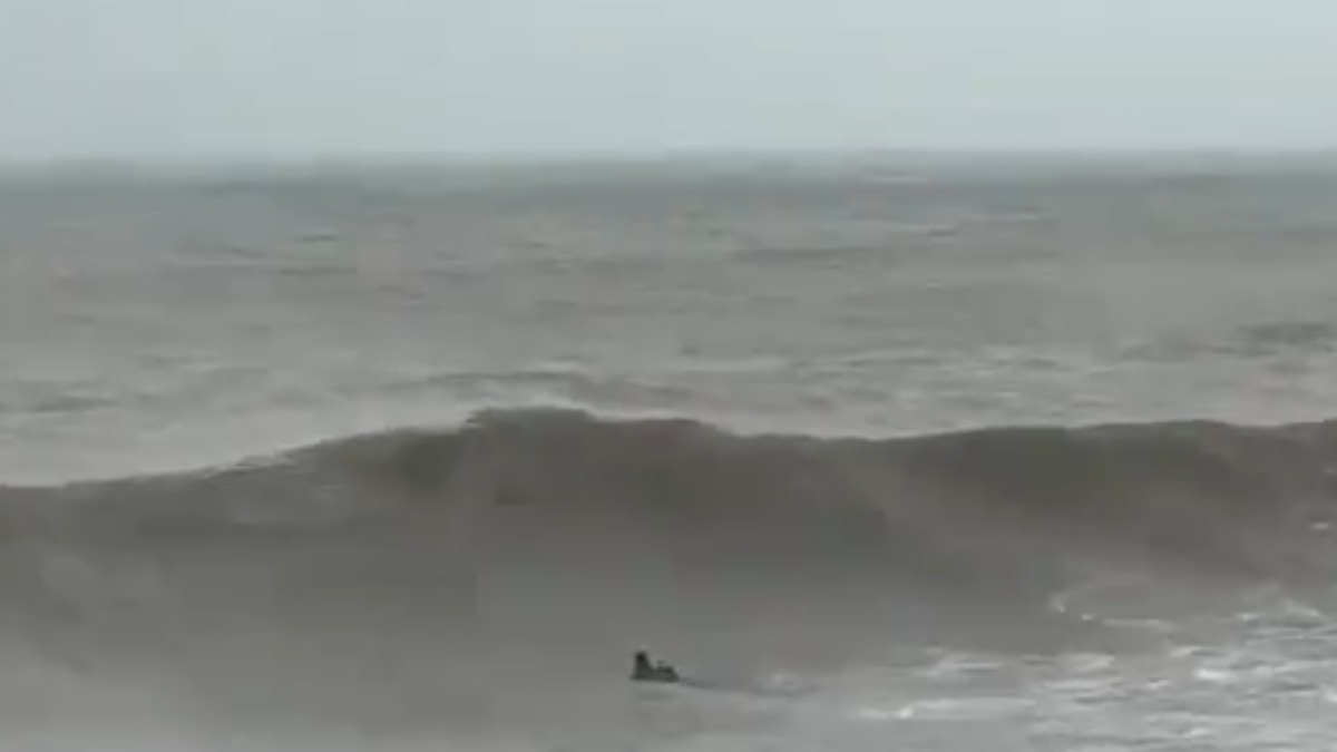 El surfista en el mar.