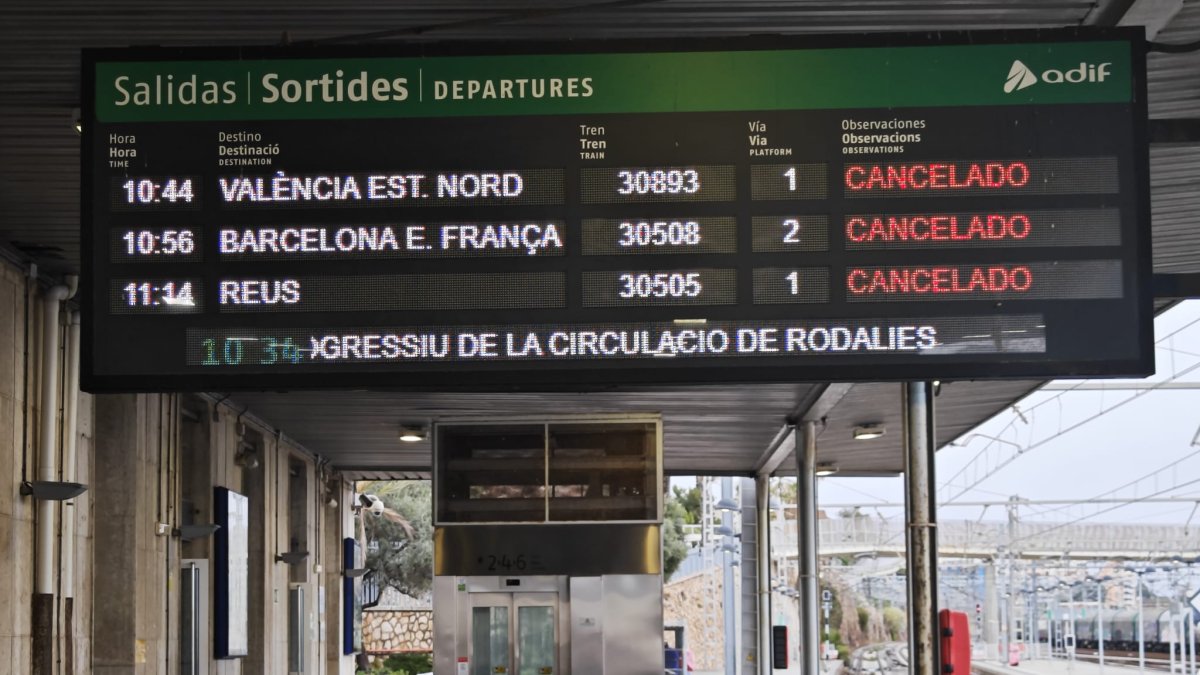 Trenes cancelados en Tarragona.