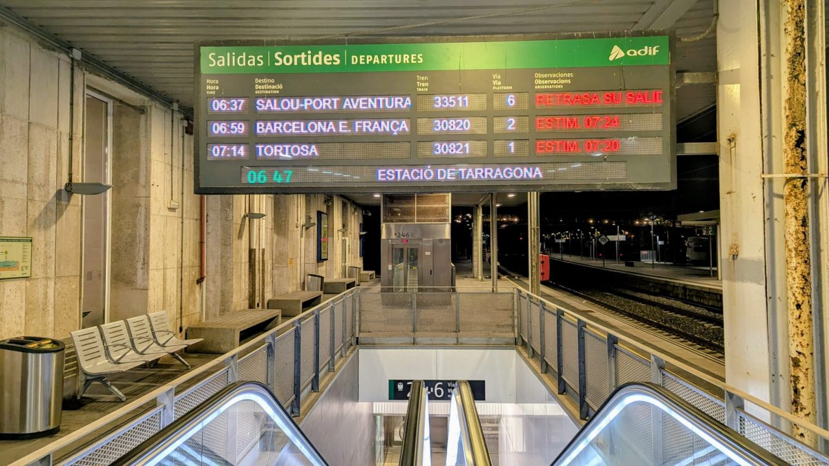 Estación de tren de Tarragona, este lunes por la mañana