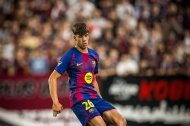 Jofre Torrents en su debut con el Barça.