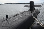 El USS Ohio en puerto australiano de Brisbane. Uno de los submarinos nucleares de la armada estadounidense.