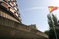L'entrada del Tribunal Constitucional, aquest dilluns.