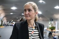La vicepresidenta tercera del Gobierno español, Sara Aagesen, camina este sábado, en la Zona Azul de la Conferencia de Naciones Unidas sobre Cambio Climático (COP30) en Belém (Brasil).