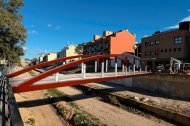 Montaje de cómo será el nuevo  puente en la riera de La Bisbal de El Vendrell.