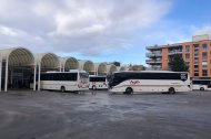 Autobuses entrando y saliendo de la estación de bus de Tortosa, este miércoles