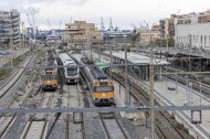 Estación de tren de Tarragona con el servicio de Rodalies parado