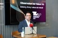 Sergi Novo, gerente del TICSud, durante la presentación del cuarto Observatori de Talent TIC en la sede de Tecnoredessa en Reus.