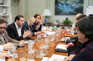 El ministro de Transportes, Óscar Puente, en la segunda reunión con los sindicatos de Renfe y Adif