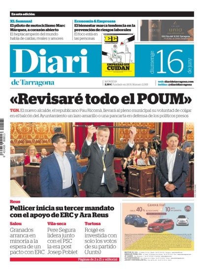 Lea la portada del 16/06/2019