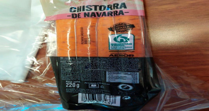 Imagen de la chistorra de Lidl donde se ha detectado la salmonella.
