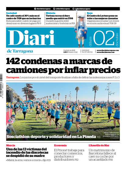 Portada del Diari del lunes 2 de octubre de 2023
