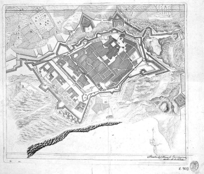 Plano provisional de la ciudad de tarragona 1811.