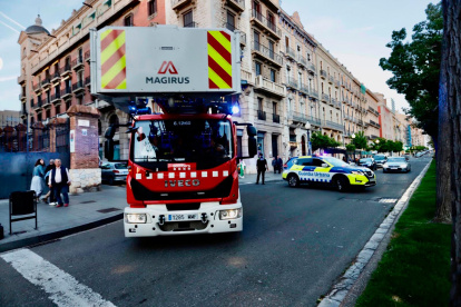 La Rambla también quedó afectada puntualmente para la salida del vehículo.