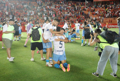 La celebración del cuadro andaluz al finalizar el partido.
