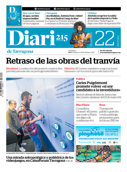 Portada del Diari del viernes 22 de marzo de 2024
