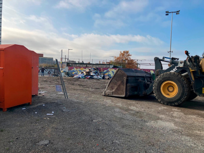 Ya quedan menos residuos en el área de emergencia de L’Arboç.