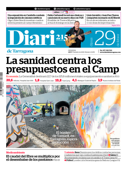 Portada del Diari del jueves 29 de febrero de 2024
