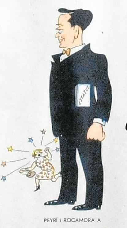 Caricatura del Dr. Peyrí, obra de Jaume Pasarell, amb motiu de la inauguració del Casal del Metge, a Barcelona, el 1932.