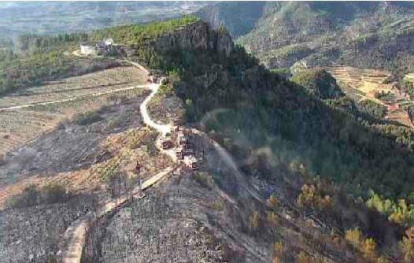 La imagen calcinada en La Figuera.