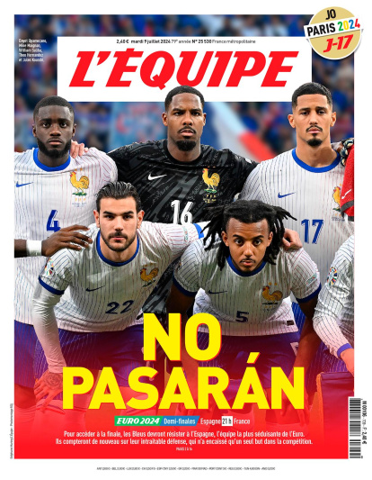 L’Equipe ha optado por el lema republicano ‘No pasarán’