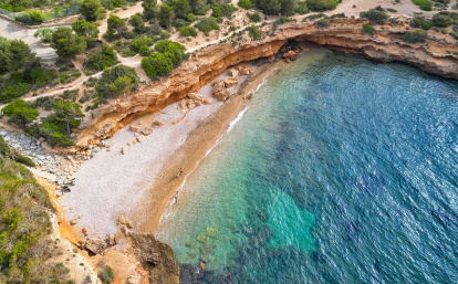 Vista aérea de uno de los tramos naturales del sendero.