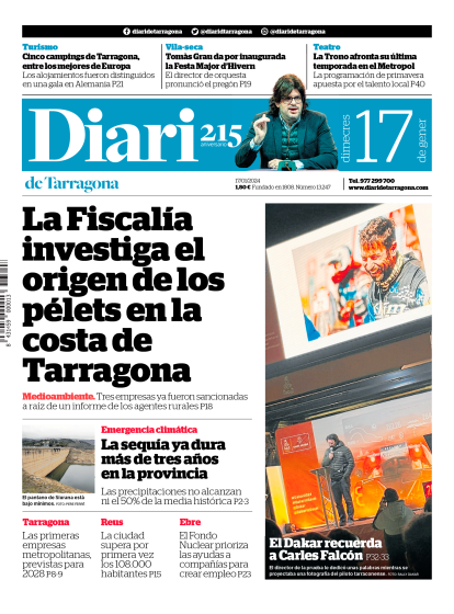 Portada del Diari del miércoles 17 de enero de 2024