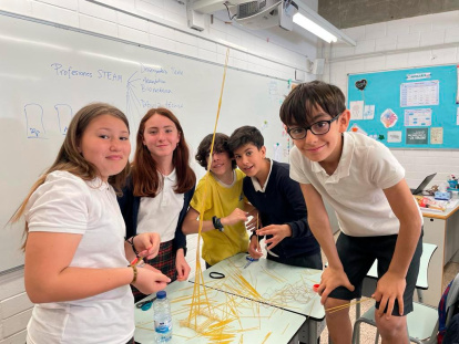 Alumnos de la escuela Elisabeth de Salou, durante el proyecto.