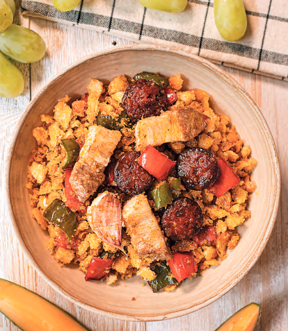 Receta de migas extremeñas.