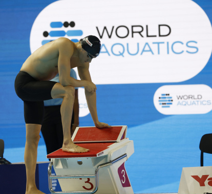 Carles Coll, junto a la pilona, durante este Mundial.