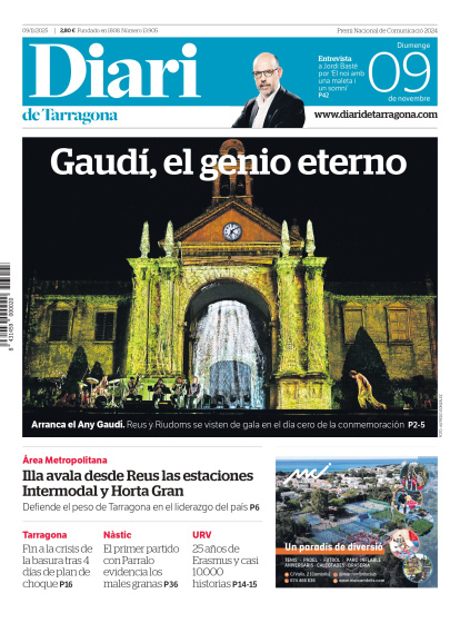 Portada del Diari del 9 de noviembre de 2025