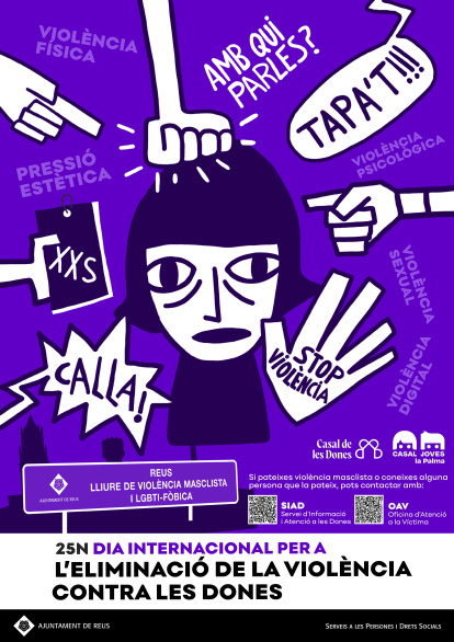 Cartell del Dia Internacional per a l'Eliminació de la Violència contra les Dones.
