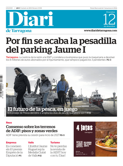 Portada del Diari del viernes 12 de diciembre de 2025